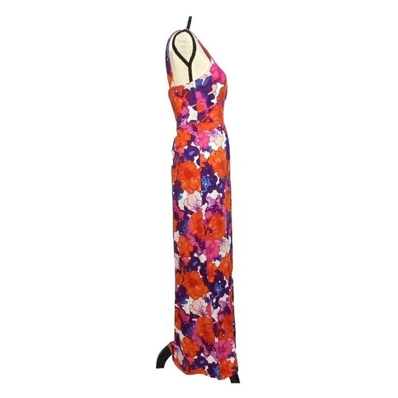 Floral Maxi Plunge Dress Small Petites - Picture 3 of 9